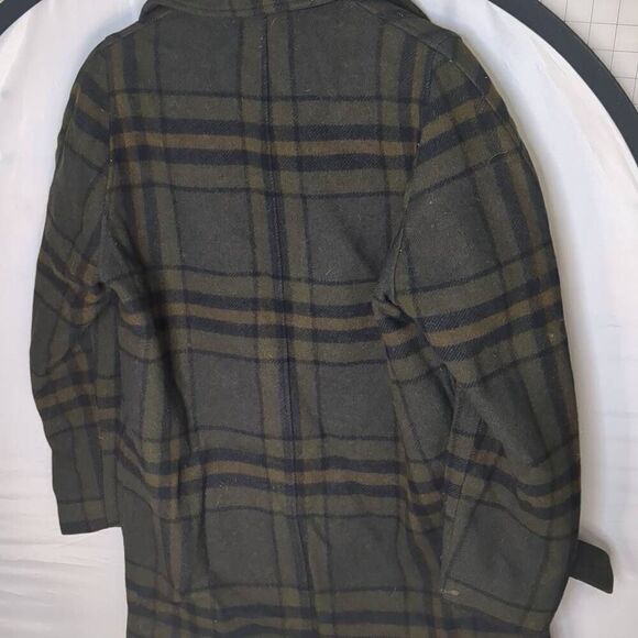 Vintage Pendleton Mackinaw Cruiser Coat Thick Green Brown Plaid Wool Lined 50s - Picture 9 of 11